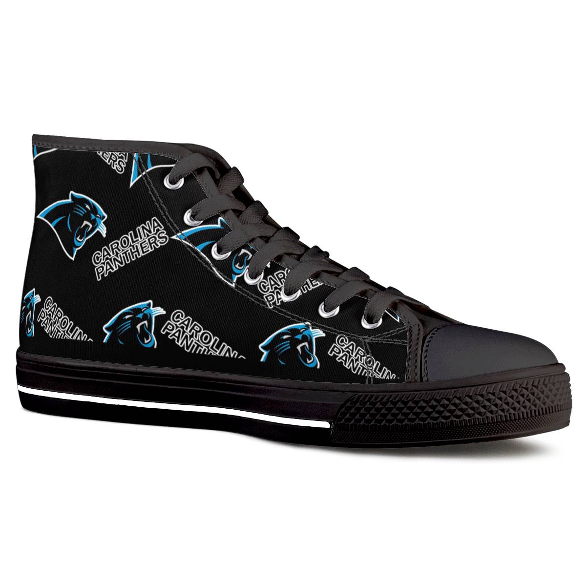 Men's Carolina Panthers High Top Canvas Sneakers 004